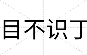 目不识丁 目不识丁