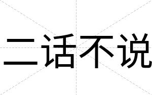 二话不说 二话不说