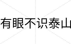 有眼不识泰山 有眼不识泰山