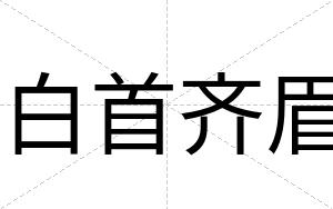 白首齐眉 白首齐眉