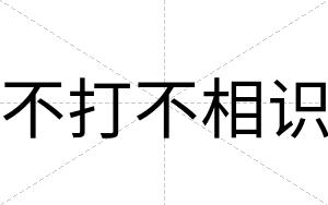 不打不相识 不打不相识