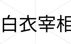 白衣宰相 白衣宰相