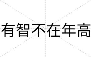 有智不在年高 有智不在年高