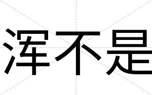 浑不是 浑不是