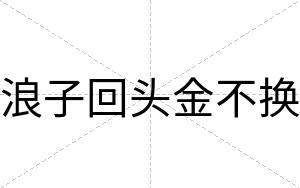 浪子回头金不换 浪子回头金不换