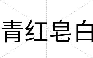 青红皂白 青红皂白