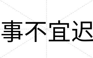 事不宜迟 事不宜迟
