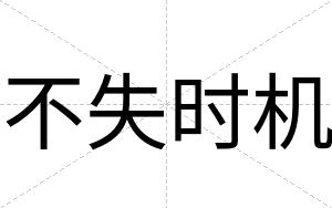 不失时机 不失时机