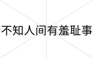 不知人间有羞耻事 不知人间有羞耻事