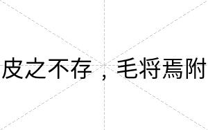 皮之不存﹐毛将焉附 皮之不存﹐毛将焉附