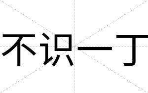 不识一丁 不识一丁