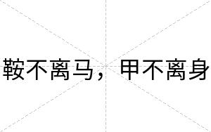 鞍不离马,甲不离身 鞍不离马,甲不离身