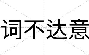 词不达意 词不达意