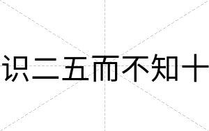 识二五而不知十 识二五而不知十