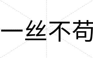一丝不苟 一丝不苟