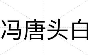 冯唐头白 冯唐头白