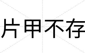 片甲不存 片甲不存