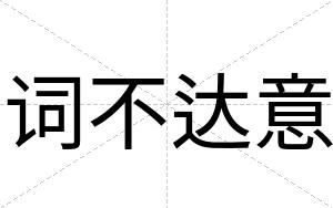 词不达意 词不达意