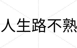 人生路不熟 人生路不熟