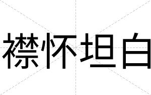 襟怀坦白 襟怀坦白