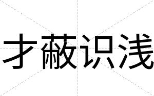 才蔽识浅 才蔽识浅