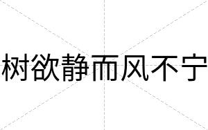 树欲静而风不宁 树欲静而风不宁