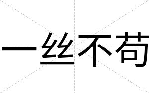 一丝不苟 一丝不苟
