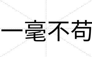 一毫不苟 一毫不苟