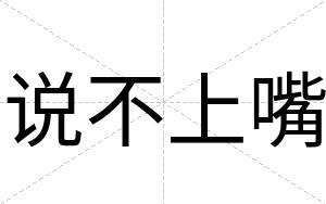 说不上嘴 说不上嘴