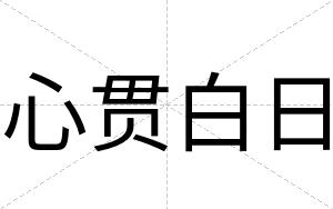 心贯白日 心贯白日