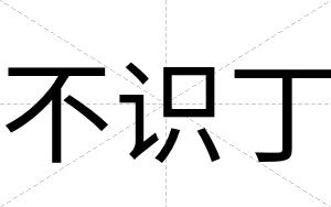 不识丁 不识丁