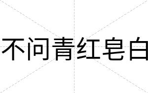 不问青红皂白 不问青红皂白