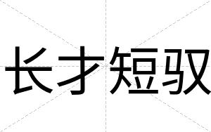 长才短驭 长才短驭