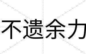 不遗余力 不遗余力