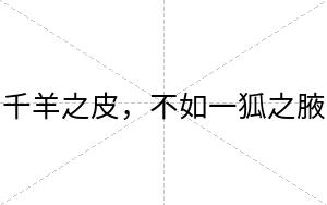 千羊之皮,不如一狐之腋 千羊之皮,不如一狐之腋