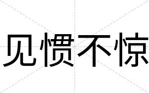 见惯不惊 见惯不惊