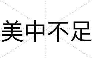 美中不足 美中不足