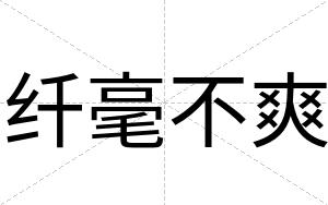 纤毫不爽 纤毫不爽