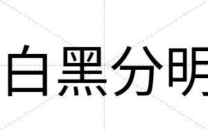 白黑分明 白黑分明