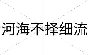 河海不择细流 河海不择细流