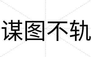 谋图不轨 谋图不轨