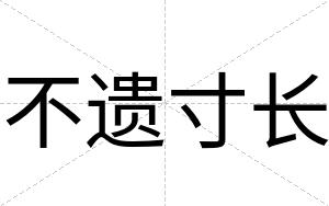 不遗寸长 不遗寸长