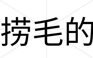 捞毛的