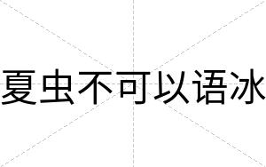 夏虫不可以语冰 夏虫不可以语冰