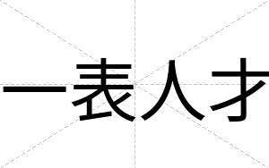 一表人才 一表人才