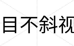 目不斜视 目不斜视
