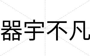 器宇不凡 器宇不凡