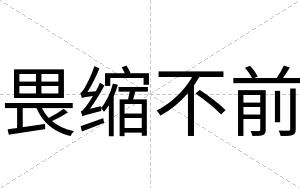 畏缩不前 畏缩不前