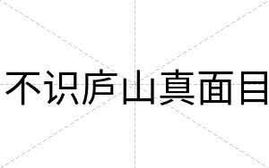 不识庐山真面目 不识庐山真面目