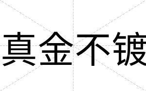 真金不镀 真金不镀